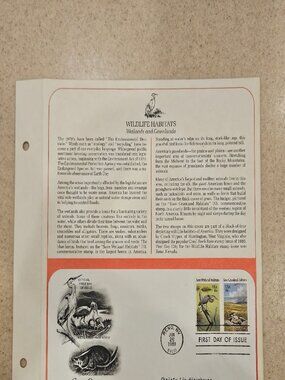 RARE COLLECTIBLE USPS 1ST DAY ISSUE COVER SAVE OUR WILDLIFE HERON BADGER STAMP